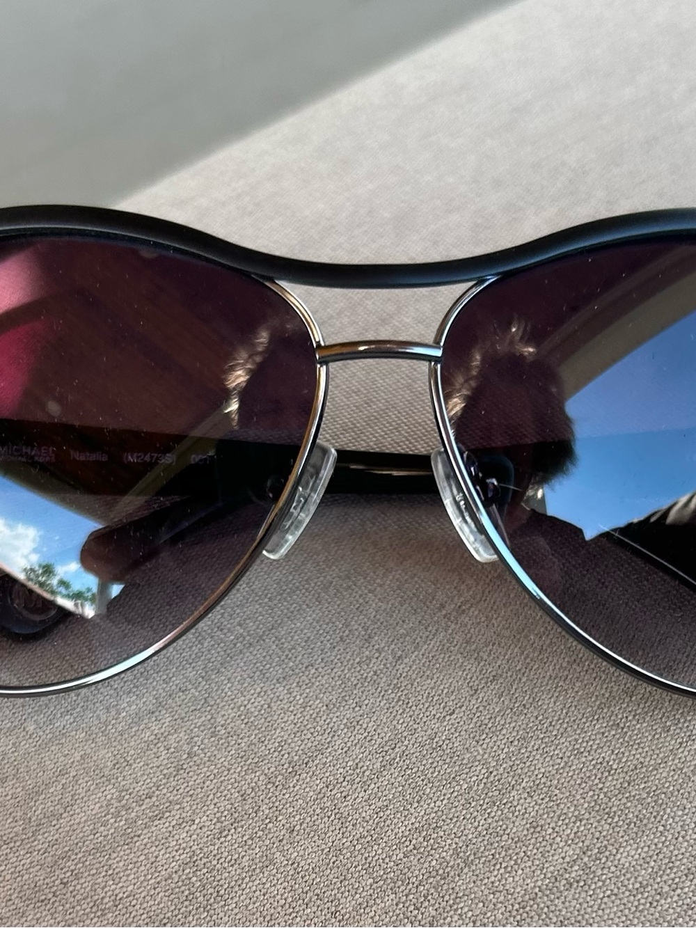 Michael Kors Black Frame Sunglasses with Purple-Blue Gradient Lenses